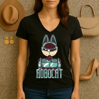 Robocat Women's V-Neck T-Shirt