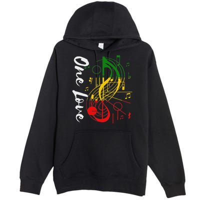 Reggae Rastafari One Pride Love Premium Pullover Hoodie
