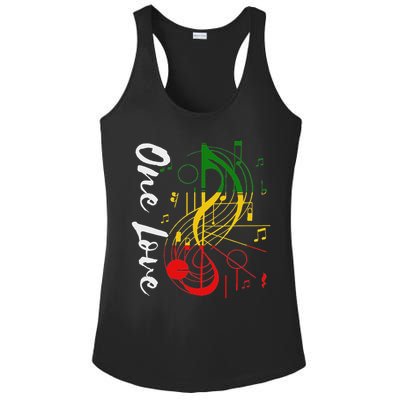 Reggae Rastafari One Pride Love Ladies PosiCharge Competitor Racerback Tank