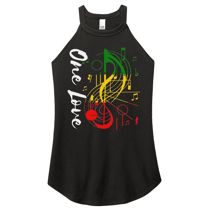 Reggae Rastafari One Pride Love Women's Perfect Tri Rocker Tank