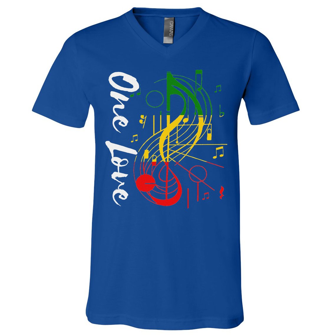Reggae Rastafari One Pride Love V-Neck T-Shirt