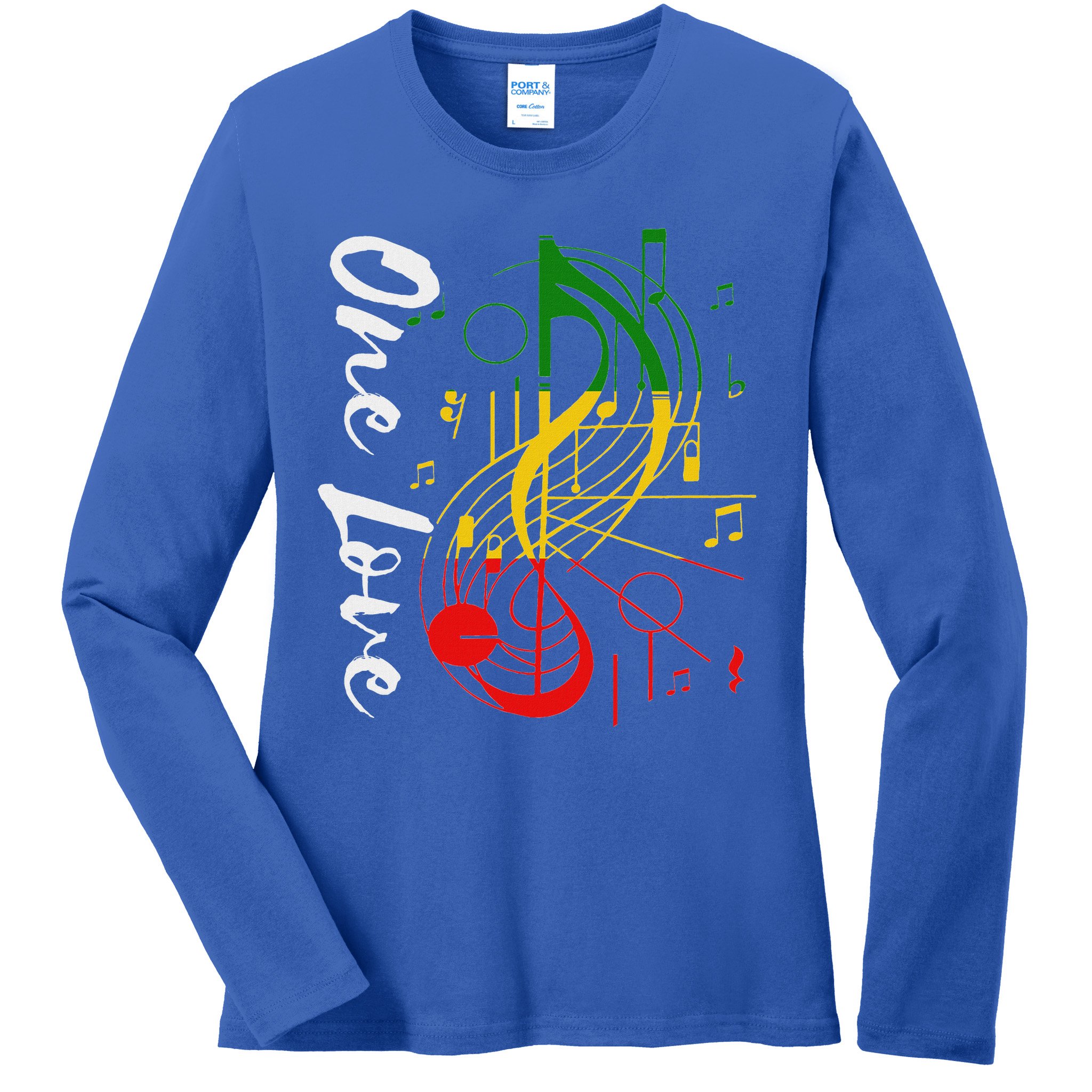 Reggae Rastafari One Pride Love Ladies Long Sleeve Shirt