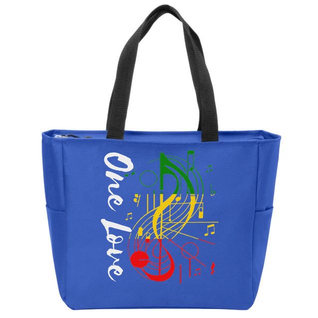 Reggae Rastafari One Pride Love Zip Tote Bag