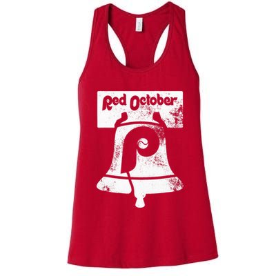 Retro Red October P.hilly P.hiladelphia Vintage Ring the bell Womens Tank Top