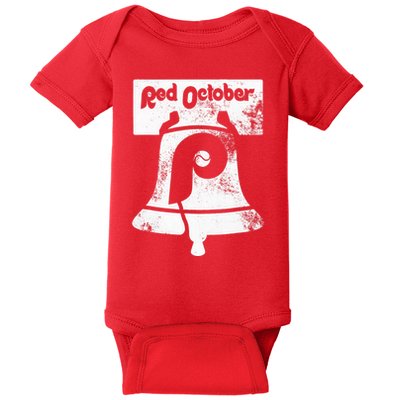 Retro Red October P.hilly P.hiladelphia Vintage Ring the bell Baby Bodysuit