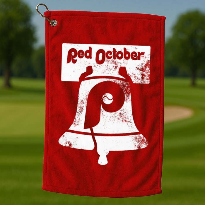 Retro Red October P.hilly P.hiladelphia Vintage Ring the bell Golf Towel