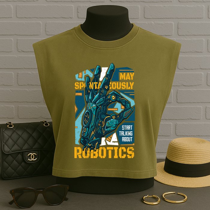 Robotics Garment-Dyed Women's Muscle Tee