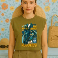 Robotics Garment-Dyed Women's Muscle Tee