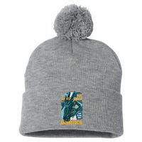 Robotics Pom Pom 12in Knit Beanie