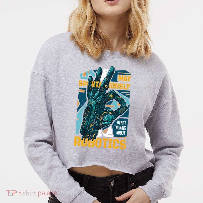Robotics Cropped Pullover Crew
