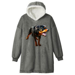 Rottweiler Hooded Wearable Blanket