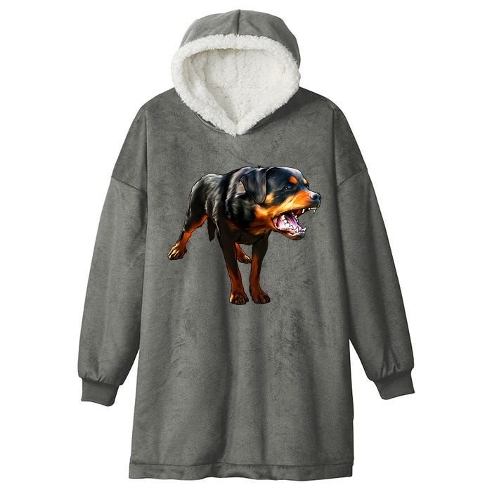 Rottweiler Hooded Wearable Blanket