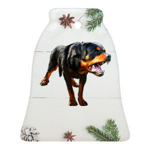 Rottweiler Ceramic Bell Ornament