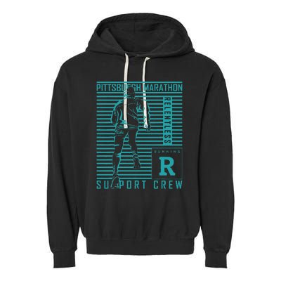 Runners Retro Pittsburgh 2024 Marathon 26 Miles Garment-Dyed Fleece Hoodie