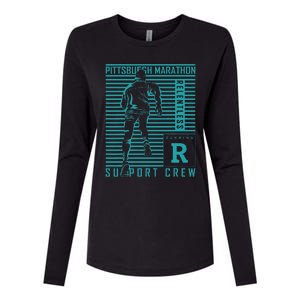 Runners Retro Pittsburgh 2024 Marathon 26 Miles Womens Cotton Relaxed Long Sleeve T-Shirt