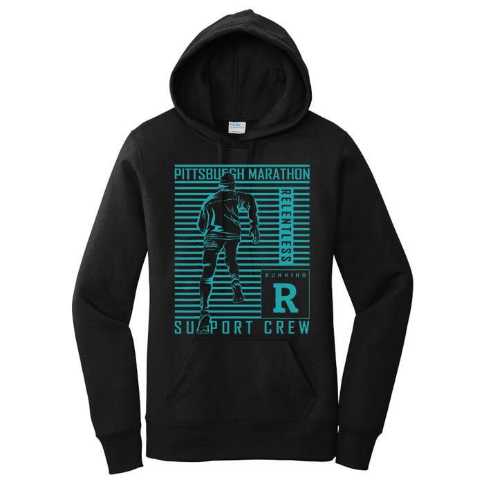 Runners Retro Pittsburgh 2024 Marathon 26 Miles Women's Pullover Hoodie