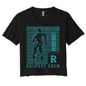 Runners Retro Pittsburgh 2024 Marathon 26 Miles Women's Crop Top Tee