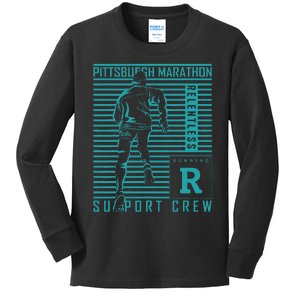 Runners Retro Pittsburgh 2024 Marathon 26 Miles Kids Long Sleeve Shirt