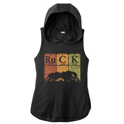 Ruck Rugby Periodic Table Elements Rugby Player Nerd Retro Ladies PosiCharge Tri-Blend Wicking Draft Hoodie Tank