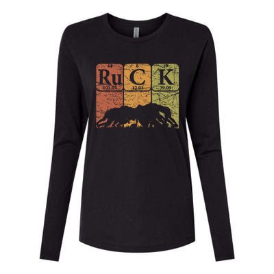 Ruck Rugby Periodic Table Elements Rugby Player Nerd Retro Womens Cotton Relaxed Long Sleeve T-Shirt