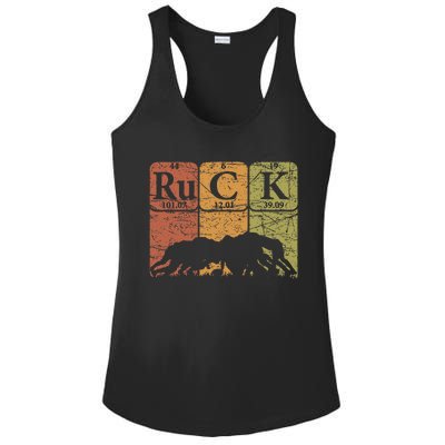 Ruck Rugby Periodic Table Elements Rugby Player Nerd Retro Ladies PosiCharge Competitor Racerback Tank