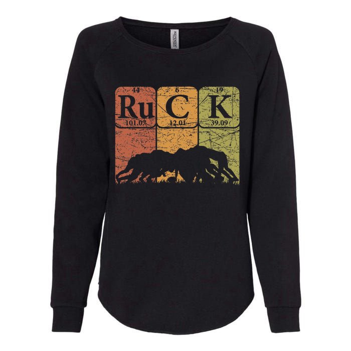 Ruck Rugby Periodic Table Elements Rugby Player Nerd Retro Womens California Wash Sweatshirt