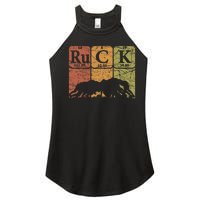 Ruck Rugby Periodic Table Elements Rugby Player Nerd Retro Women's Perfect Tri Rocker Tank