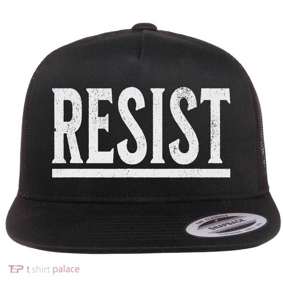 Resist Rebel Political Protest Anti Trump Flat Bill Trucker Hat