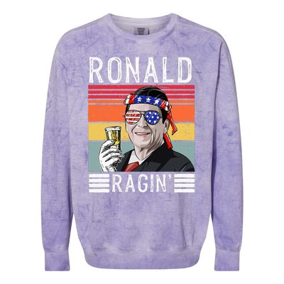 Ronald Ragin Patriotic 4th Of July Funny Colorblast Crewneck Sweatshirt