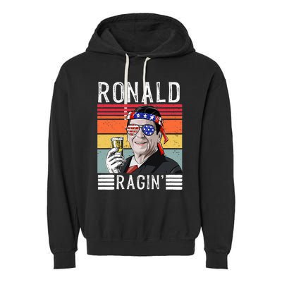 Ronald Ragin Patriotic 4th Of July Funny Garment-Dyed Fleece Hoodie