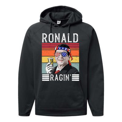 Ronald Ragin Patriotic 4th Of July Funny Performance Fleece Hoodie