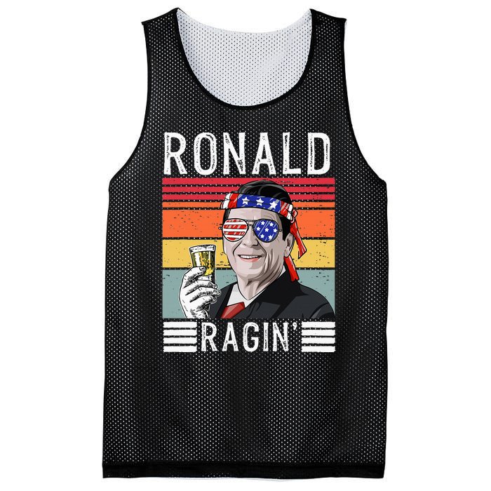 Ronald Ragin Patriotic 4th Of July Funny Mesh Reversible Basketball Jersey Tank