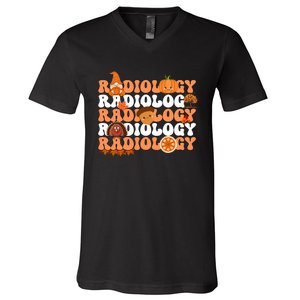 Retro Radiology Pumpkin Radiologist Xray Fall Thanksgiving V-Neck T-Shirt