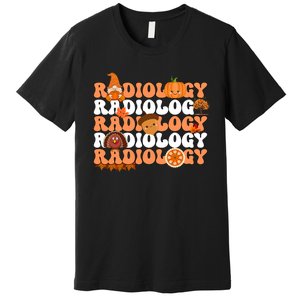 Retro Radiology Pumpkin Radiologist Xray Fall Thanksgiving Premium T-Shirt