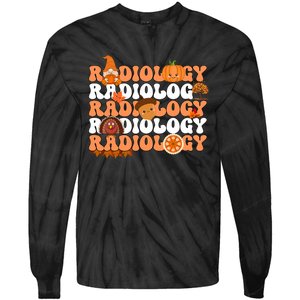 Retro Radiology Pumpkin Radiologist Xray Fall Thanksgiving Tie-Dye Long Sleeve Shirt