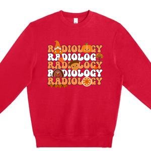 Retro Radiology Pumpkin Radiologist Xray Fall Thanksgiving Premium Crewneck Sweatshirt