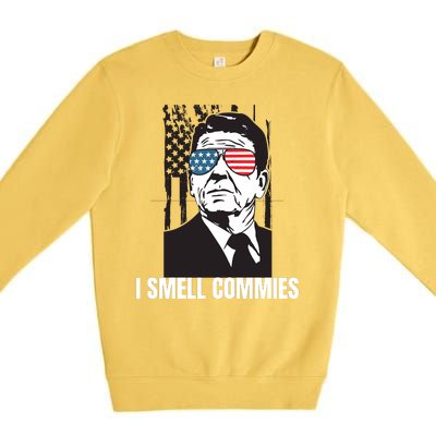 Ronald Reagan President I Smell Commies, Political Humor Premium Crewneck Sweatshirt