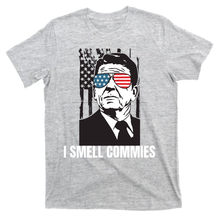 Ronald Reagan President I Smell Commies, Political Humor T-Shirt