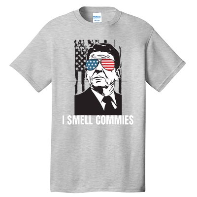 Ronald Reagan President I Smell Commies, Political Humor Tall T-Shirt