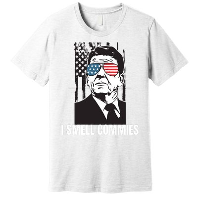 Ronald Reagan President I Smell Commies, Political Humor Premium T-Shirt