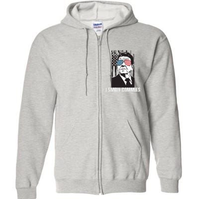 Ronald Reagan President I Smell Commies, Political Humor Full Zip Hoodie