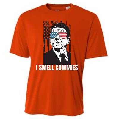 Ronald Reagan President I Smell Commies, Political Humor Cooling Performance Crew T-Shirt