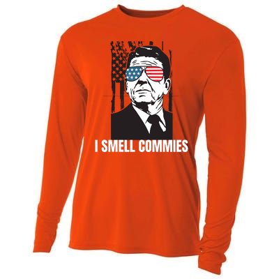 Ronald Reagan President I Smell Commies, Political Humor Cooling Performance Long Sleeve Crew