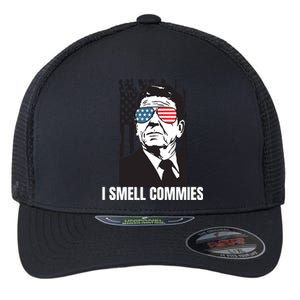 Ronald Reagan President I Smell Commies, Political Humor Flexfit Unipanel Trucker Cap