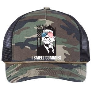 Ronald Reagan President I Smell Commies, Political Humor Retro Rope Trucker Hat Cap