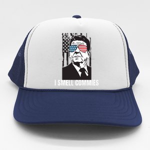 Ronald Reagan President I Smell Commies, Political Humor Trucker Hat