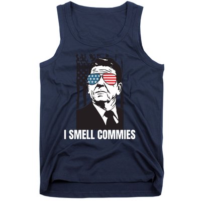 Ronald Reagan President I Smell Commies, Political Humor Tank Top