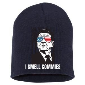 Ronald Reagan President I Smell Commies, Political Humor Short Acrylic Beanie