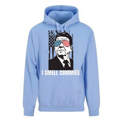 Ronald Reagan President I Smell Commies, Political Humor Unisex Surf Hoodie