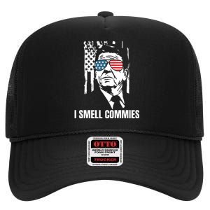 Ronald Reagan, President Reagan, I Smell Commies, Political Humor High Crown Mesh Back Trucker Hat